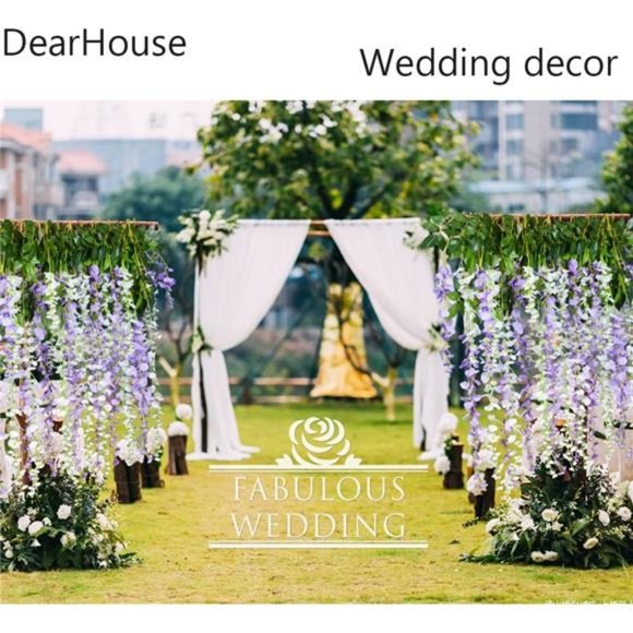 12 Pack 3.6 Feet Artificial Fake Wisteria Vine Ratta Hanging Garland Silk Flower - Picture 4 of 7